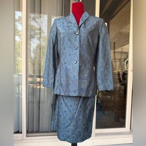 Travis Ayers Blue Patterned Women's Skirt Set